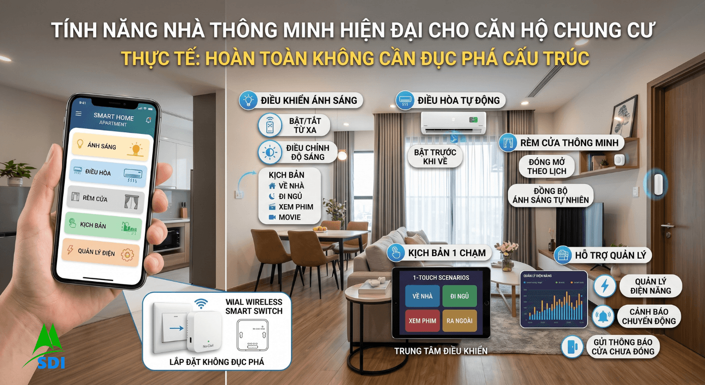 Những tính năng có thể triển khai cho căn hộ chung cư