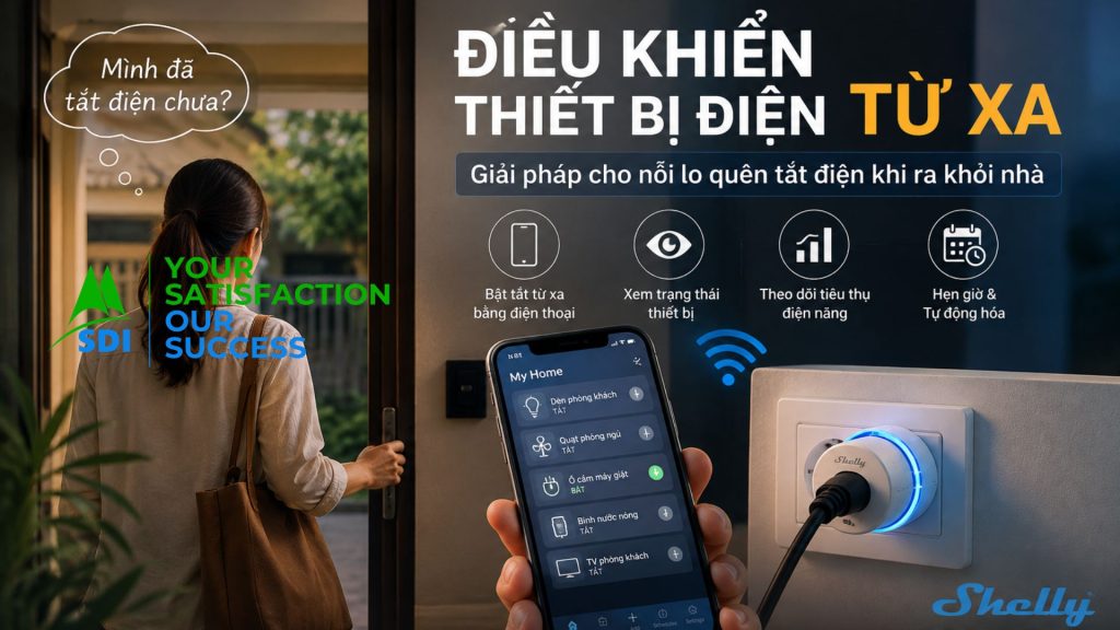 Điều khiển thiết bị điện từ xa khi quên tắt điện