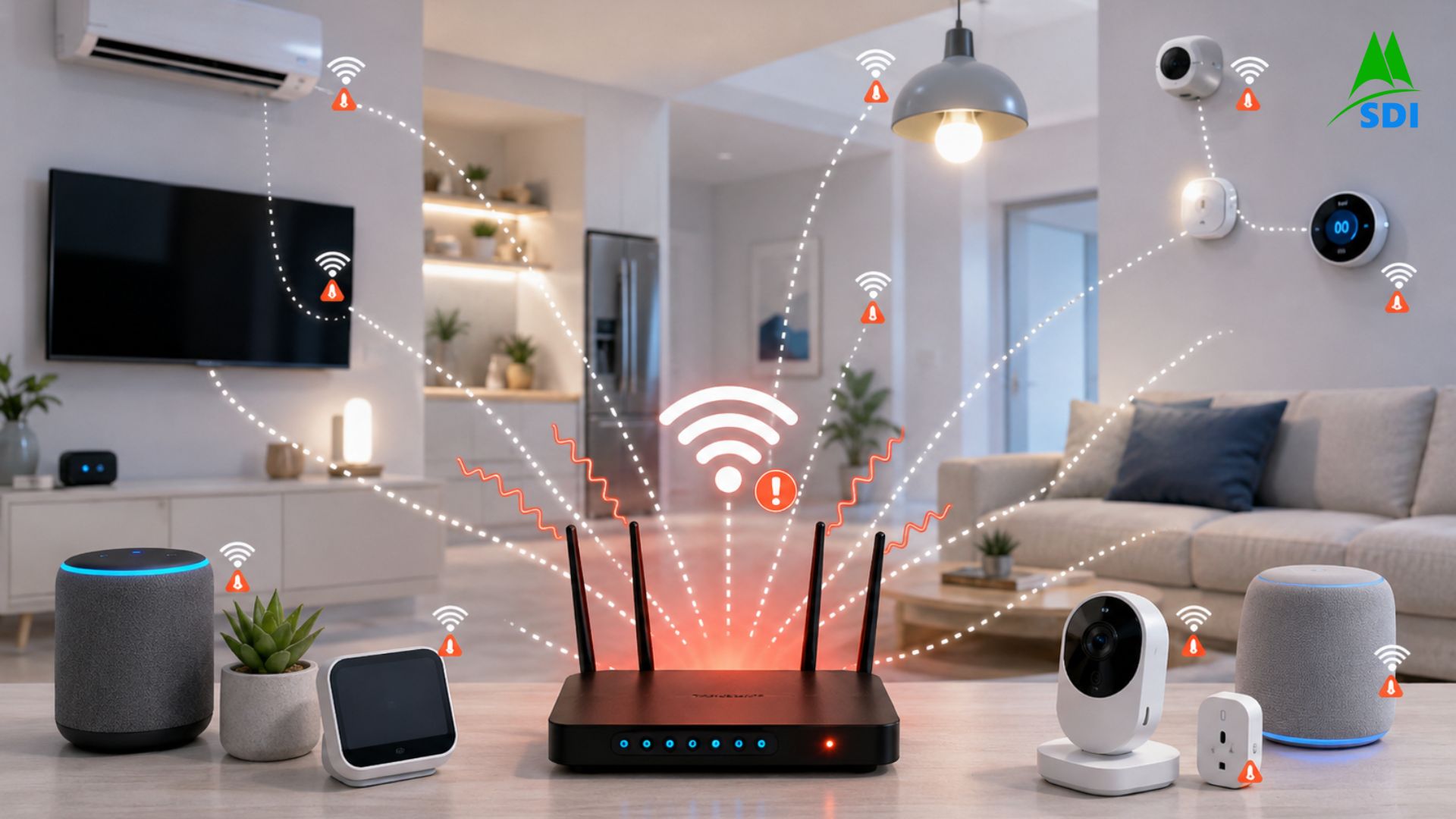 Smarthome bị lỗi do quá nhiều thiết bị kết nối WiFi trong nhà